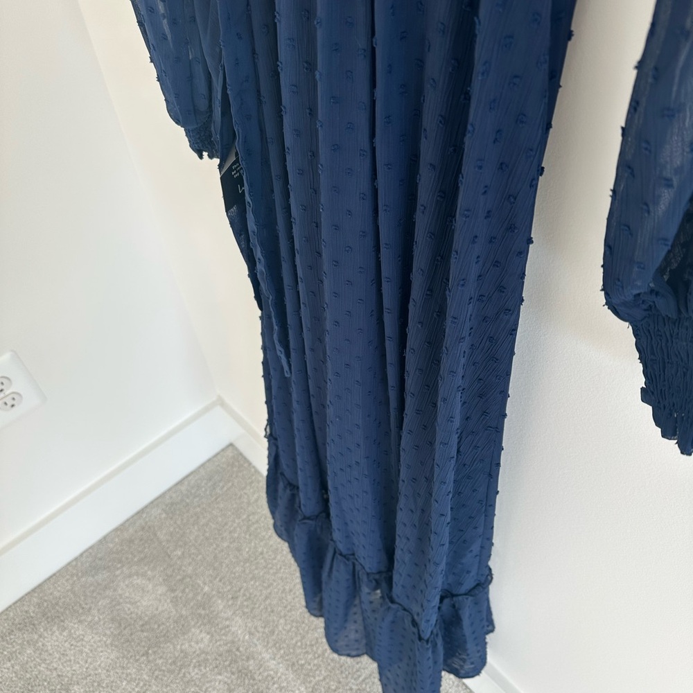 NWT Lulu’s navy blue‎ high-low midi wrap dress size xs - Picture 8 of 9